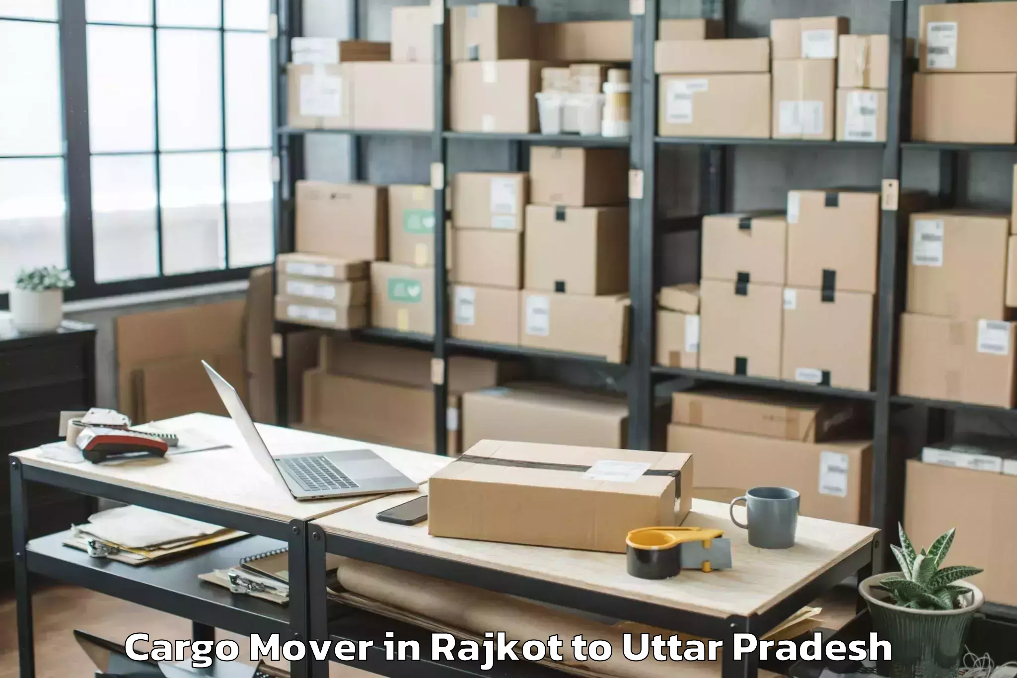 Easy Rajkot to Mjp Rohilkhand University Bare Cargo Mover Booking